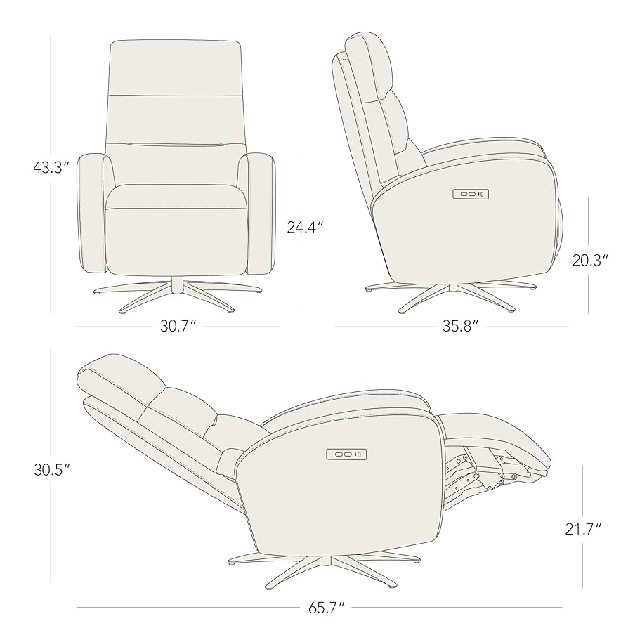 CHII⭐︎ Amazon.com: CHITA Genuine Leather Power Swivel Recliner